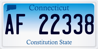 CT license plate AF22338