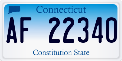CT license plate AF22340