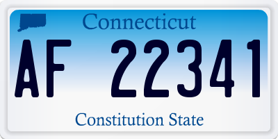 CT license plate AF22341