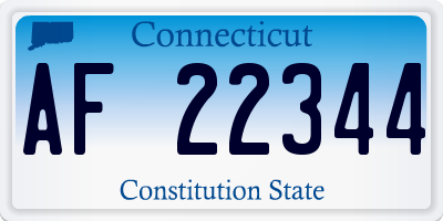 CT license plate AF22344