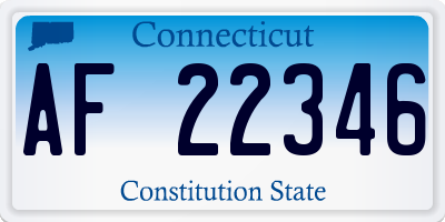 CT license plate AF22346