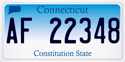 CT license plate AF22348