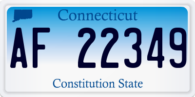 CT license plate AF22349