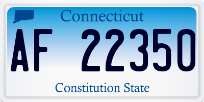 CT license plate AF22350