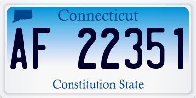 CT license plate AF22351