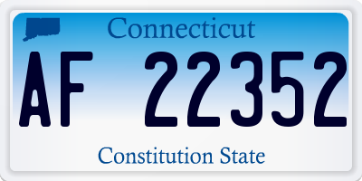 CT license plate AF22352