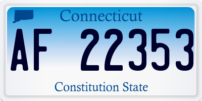 CT license plate AF22353