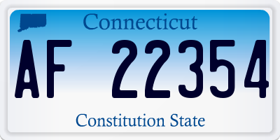 CT license plate AF22354