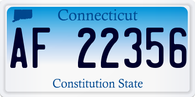 CT license plate AF22356