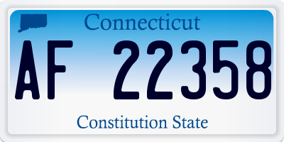 CT license plate AF22358