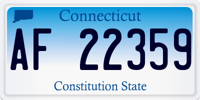 CT license plate AF22359