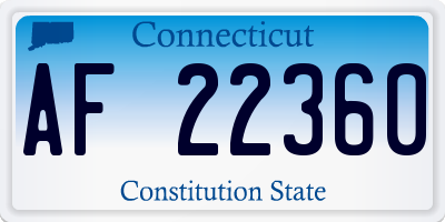 CT license plate AF22360