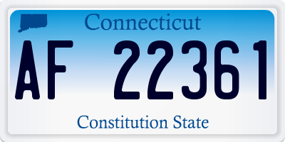 CT license plate AF22361