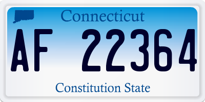 CT license plate AF22364