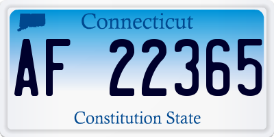 CT license plate AF22365