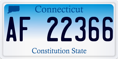 CT license plate AF22366