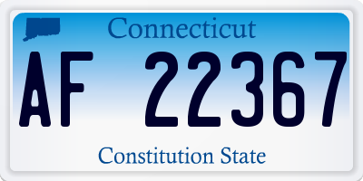 CT license plate AF22367