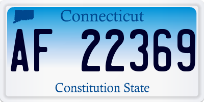 CT license plate AF22369