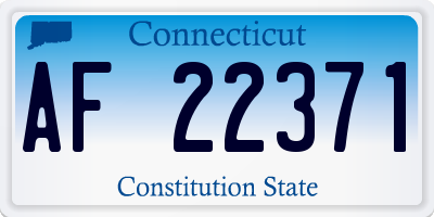 CT license plate AF22371