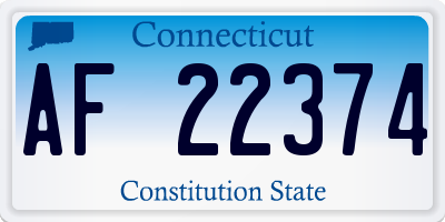 CT license plate AF22374