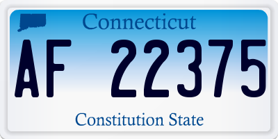 CT license plate AF22375