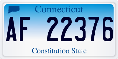 CT license plate AF22376