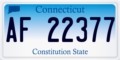 CT license plate AF22377