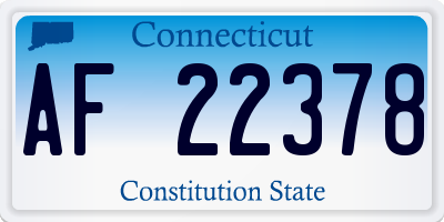 CT license plate AF22378