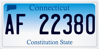 CT license plate AF22380