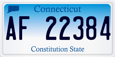 CT license plate AF22384