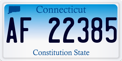 CT license plate AF22385