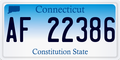 CT license plate AF22386