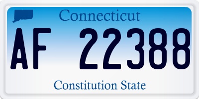 CT license plate AF22388
