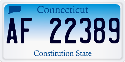 CT license plate AF22389
