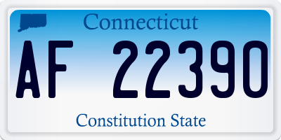 CT license plate AF22390