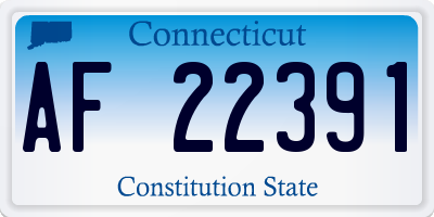 CT license plate AF22391
