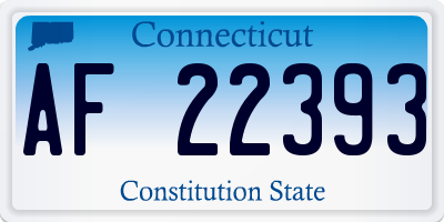 CT license plate AF22393