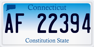 CT license plate AF22394
