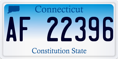 CT license plate AF22396