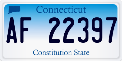 CT license plate AF22397