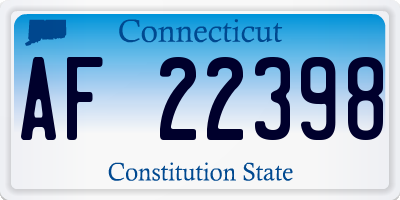 CT license plate AF22398