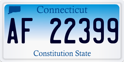 CT license plate AF22399
