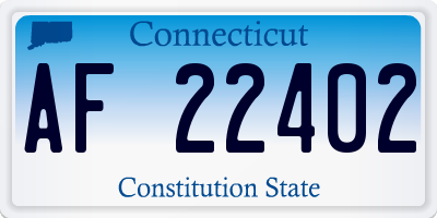 CT license plate AF22402