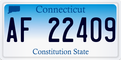 CT license plate AF22409