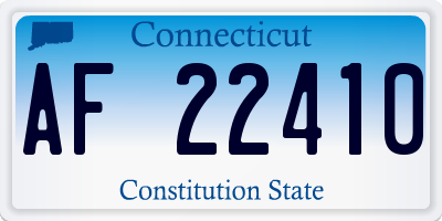 CT license plate AF22410