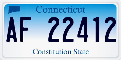 CT license plate AF22412