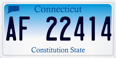 CT license plate AF22414