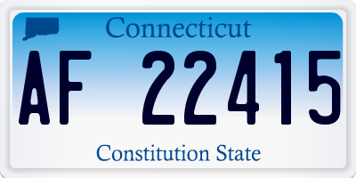 CT license plate AF22415