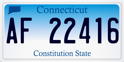CT license plate AF22416
