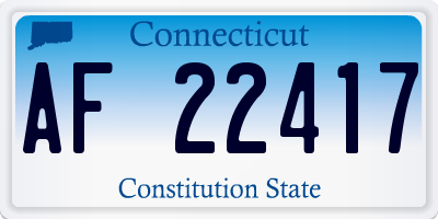 CT license plate AF22417